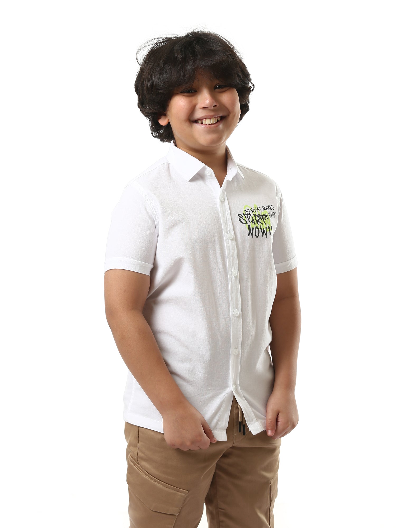 Chemise garçon ornée de mots motivants – SSH24SPER31106TB1