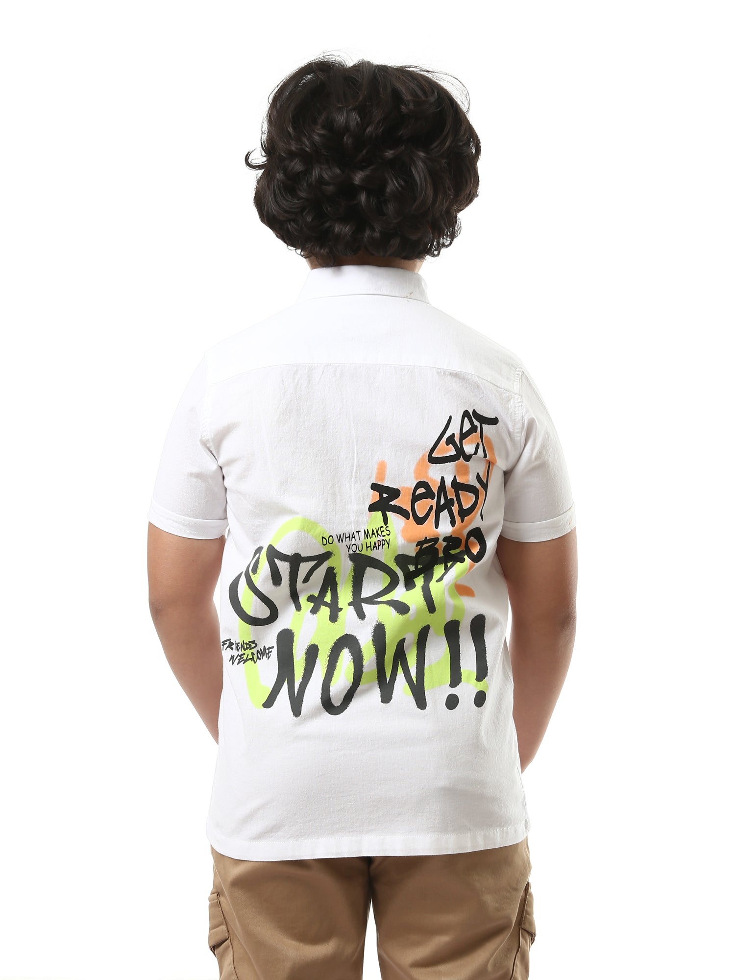 Chemise garçon ornée de mots motivants – SSH24SPER31106TB1