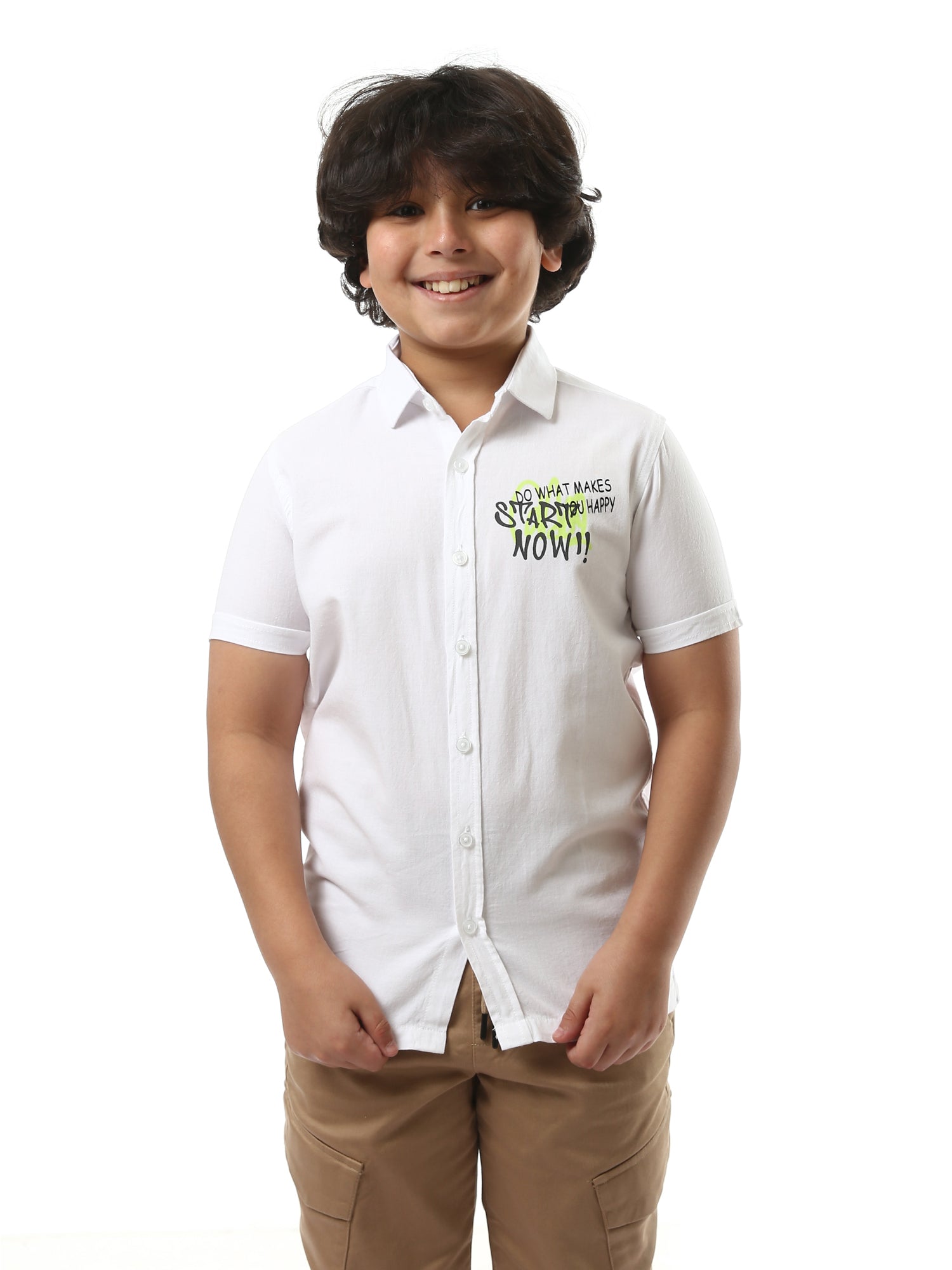 Chemise garçon ornée de mots motivants – SSH24SPER31106TB1