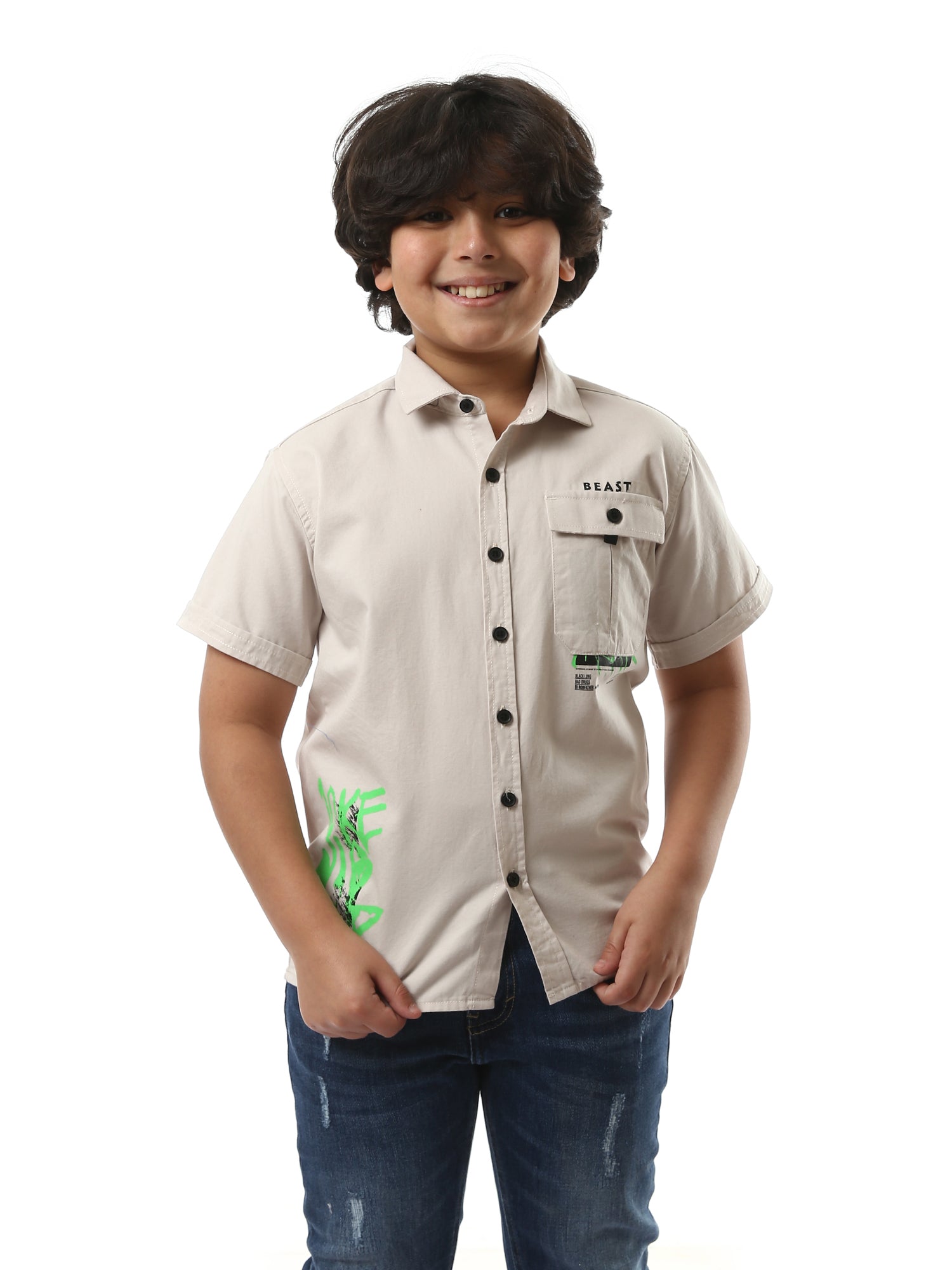 Chemise Garçon à Imprimé Street – Style Urbain et Confort - SSH24SPGR31116TB1