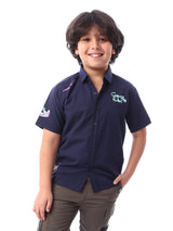 Chemise garçon à manches courtes avec motifs imprimés au style jeune – SSH24SPIR31114TB1