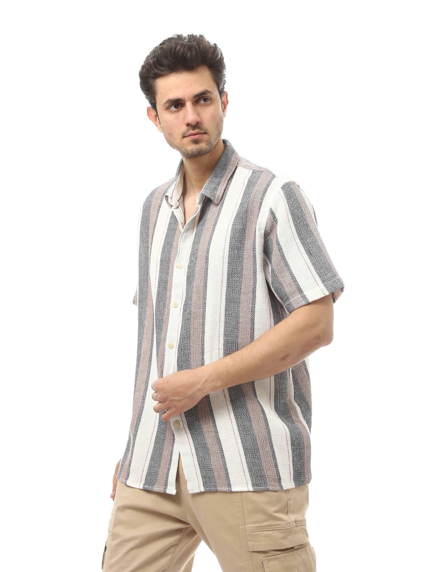 Chemise à Rayures Homme – Élégance et Confort Estival - SSH24SSCR19460TM1