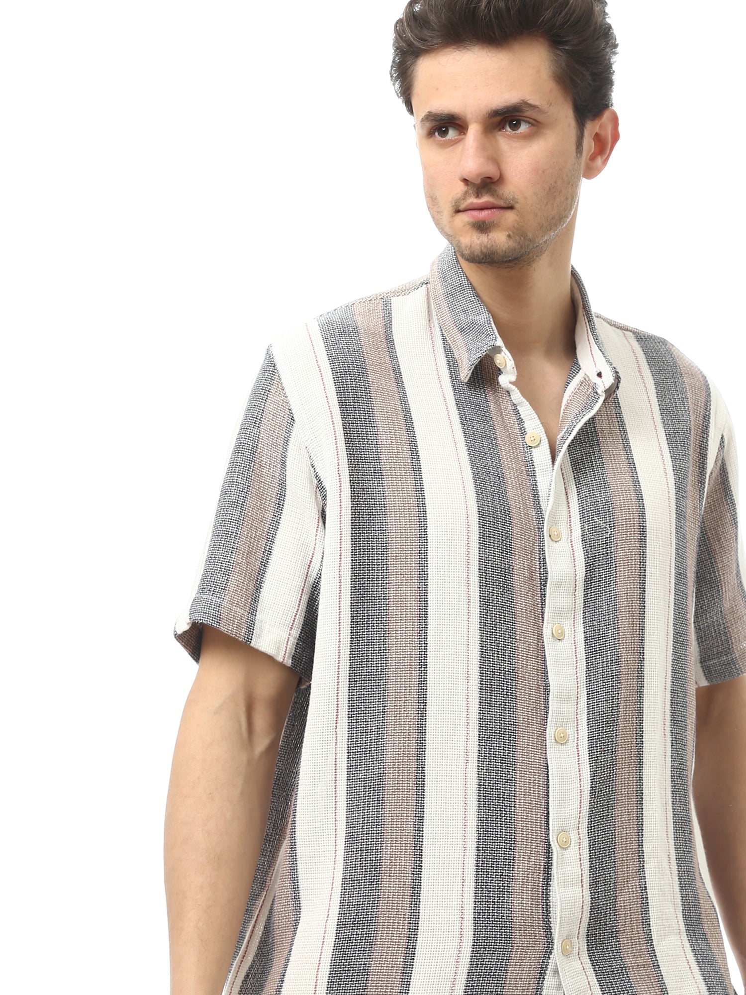 Chemise à Rayures Homme – Élégance et Confort Estival - SSH24SSCR19460TM1