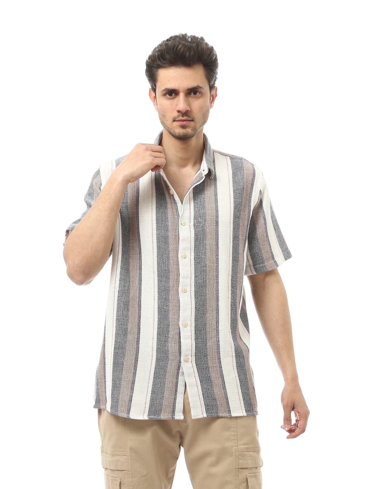 Chemise à Rayures Homme – Élégance et Confort Estival - SSH24SSCR19460TM1