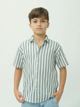 Chemise enfant à manches courtes avec rayures modernes – SSH24SSRR19425TJ1