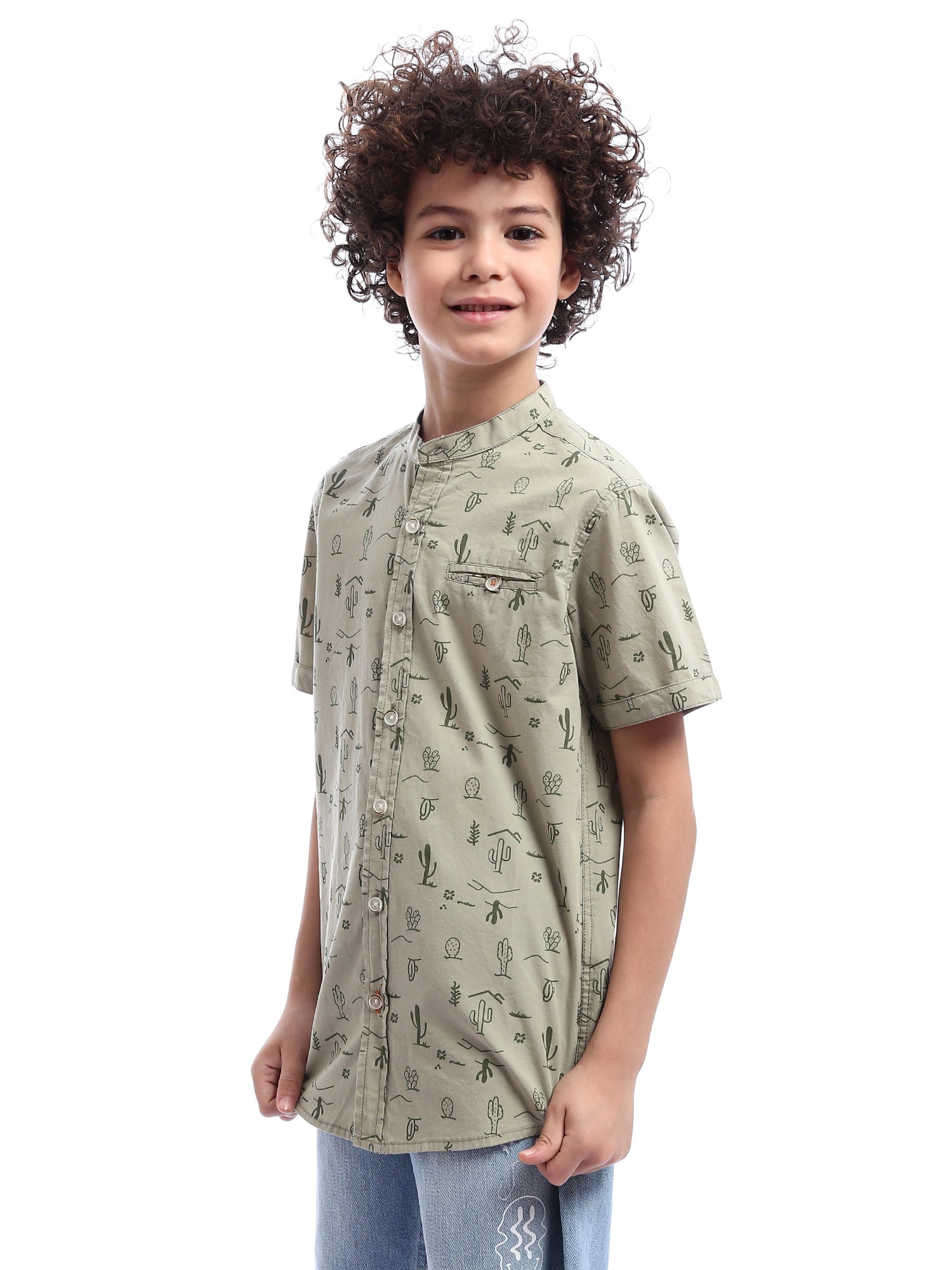 Chemise pour garçon à manches courtes avec imprimé de cactus -SSH24SXES31124TB1