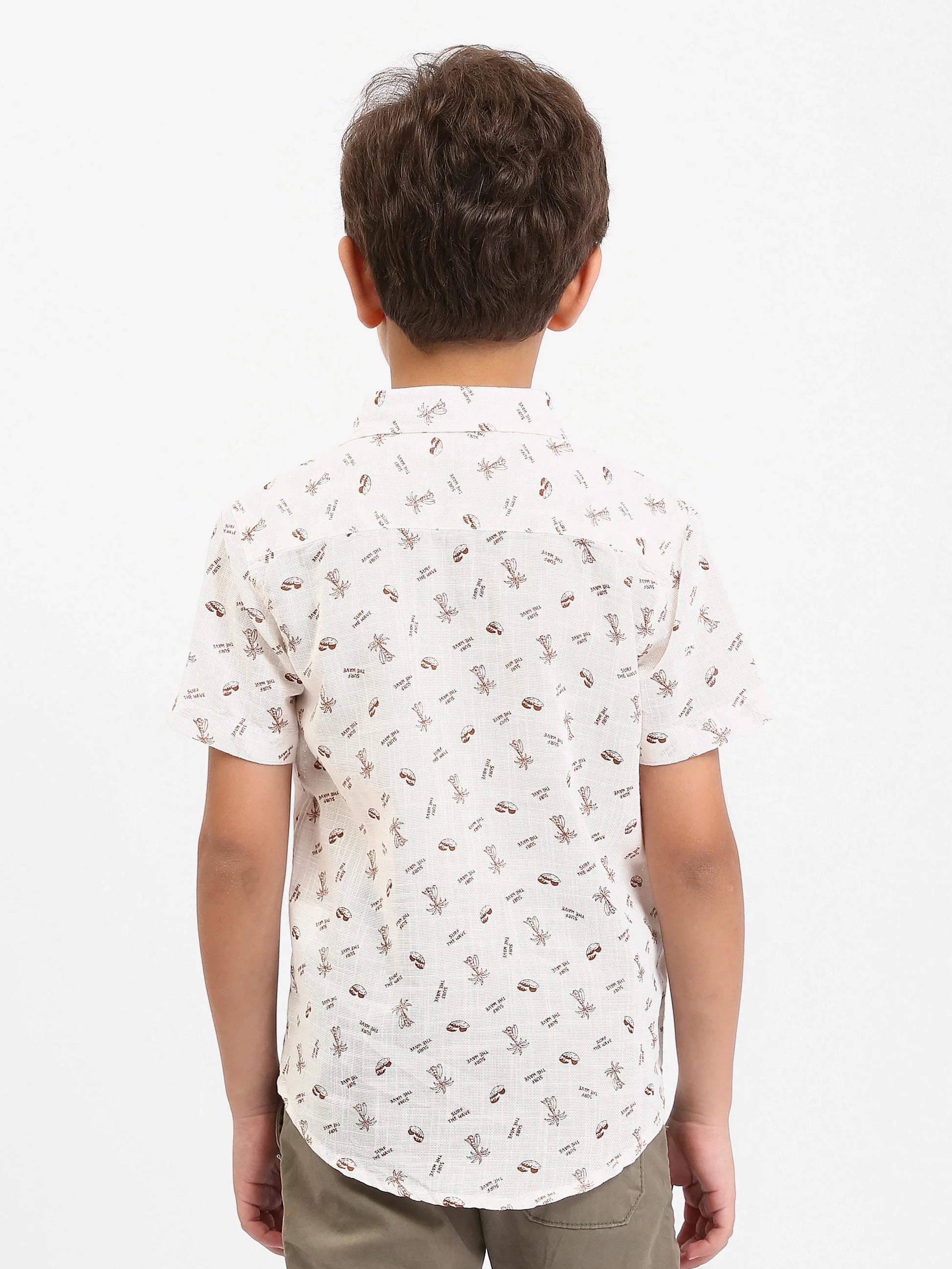 Chemise garçon à manches courtes imprimée, style casual - SSH25SAER76471MB1 - Justyol