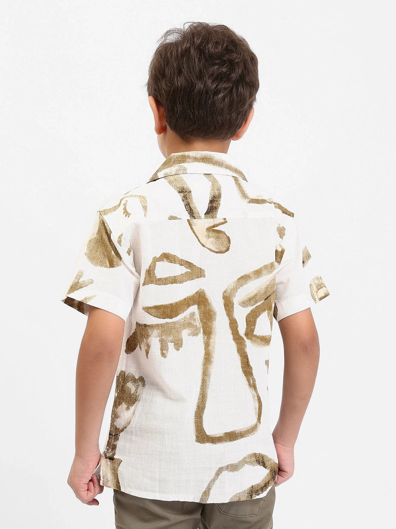 Chemise garçon à manches courtes imprimé abstrait – SSH25SAIC76484MB1