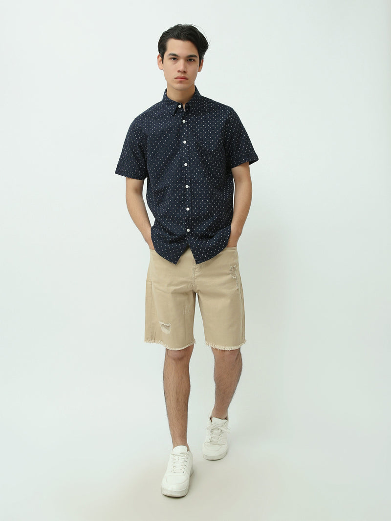 Polo homme manches courtes à boutons avec motifs géométriques - SSH25SAOR16153TM1