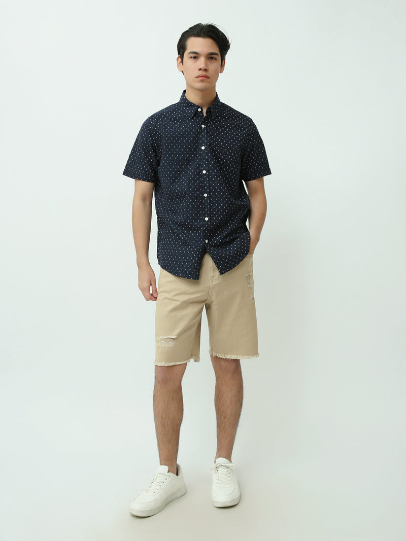 Polo homme manches courtes à boutons avec motifs géométriques - SSH25SAOR16153TM1