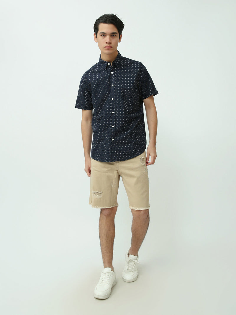 Polo homme manches courtes à boutons avec motifs géométriques - SSH25SAOR16153TM1