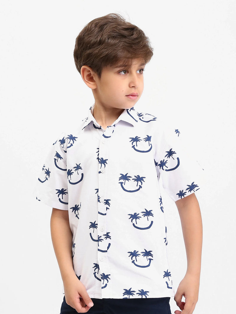 Chemise garçon manches courtes imprimée palmiers – SSH25SAOR76453MB1
