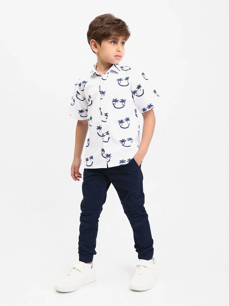 Chemise garçon manches courtes imprimée palmiers – SSH25SAOR76453MB1