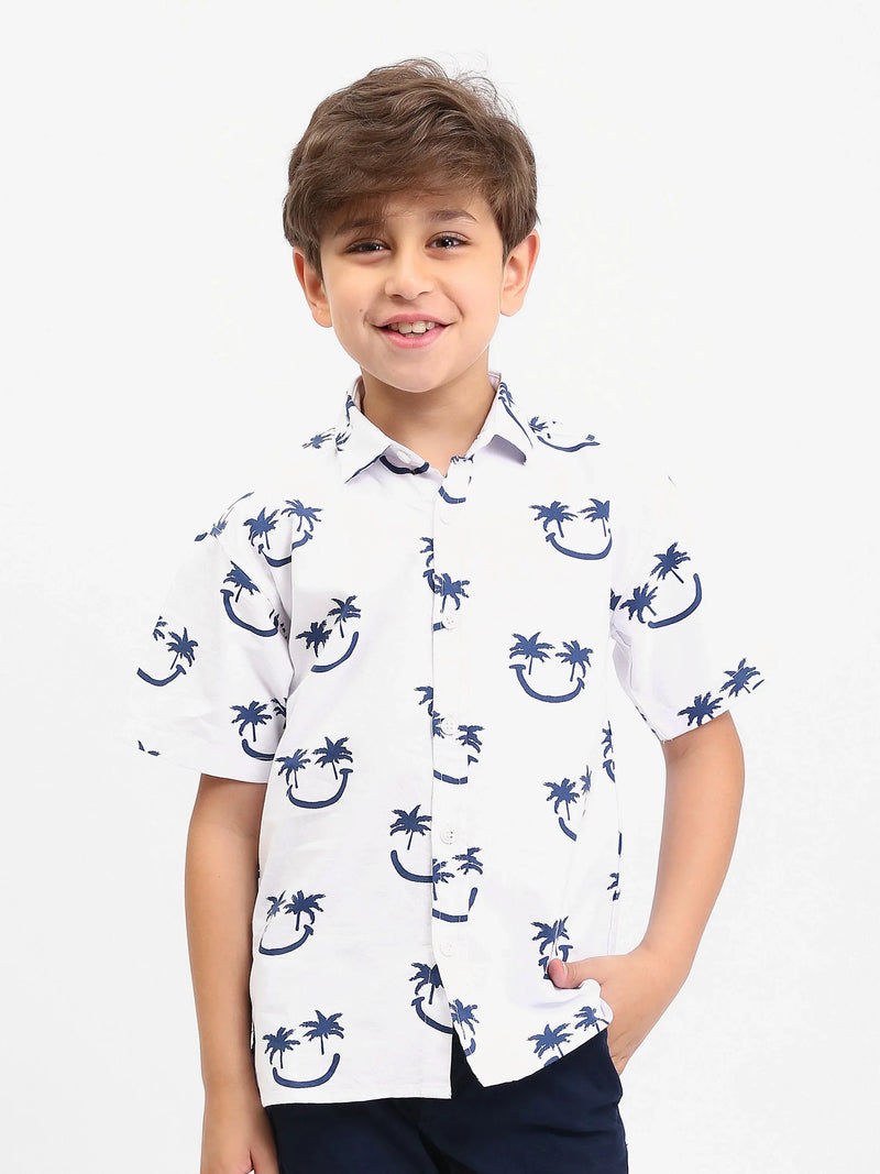Chemise garçon manches courtes imprimée palmiers – SSH25SAOR76453MB1