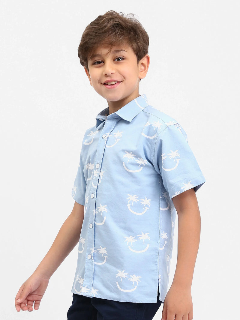 Chemise garçon manches courtes imprimée palmiers – SSH25SAOR76453MB1