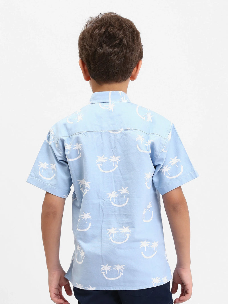 Chemise garçon manches courtes imprimée palmiers – SSH25SAOR76453MB1