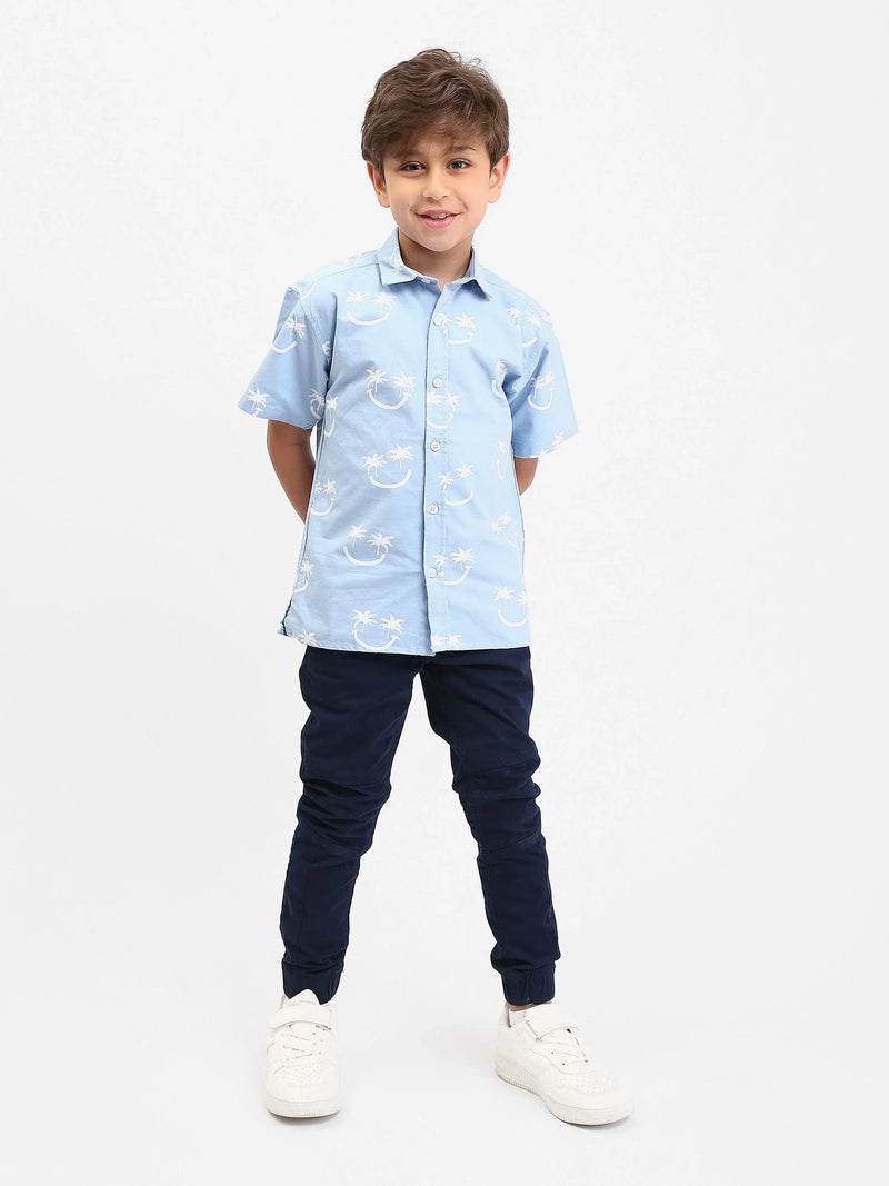 Chemise garçon manches courtes imprimée palmiers – SSH25SAOR76453MB1