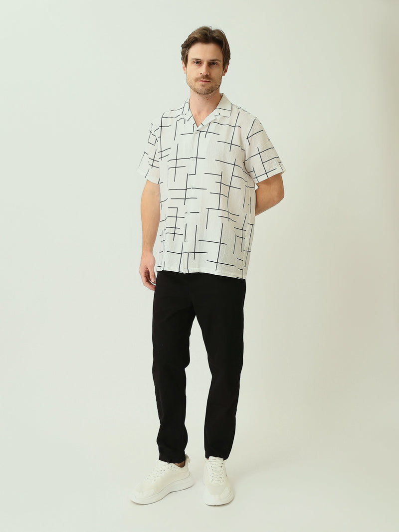 Chemise pour homme à motif géométrique - Idéale pour l'été - SSH25SARC16121TM1