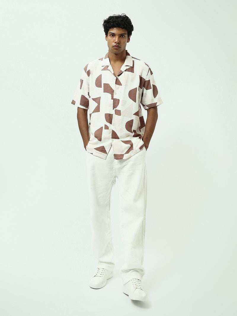Chemise homme ornée au design moderne avec imprimé géométrique – SSH25SARC16166TM1