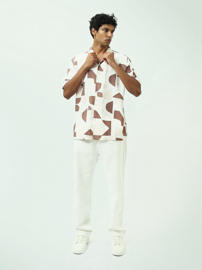 Chemise homme ornée au design moderne avec imprimé géométrique – SSH25SARC16166TM1
