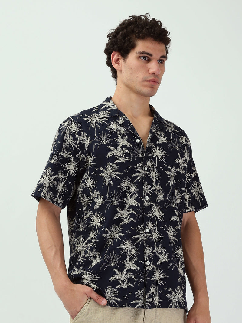 Chemise pour homme à manches courtes ornée de palmiers - SSH25SASC16133TM1