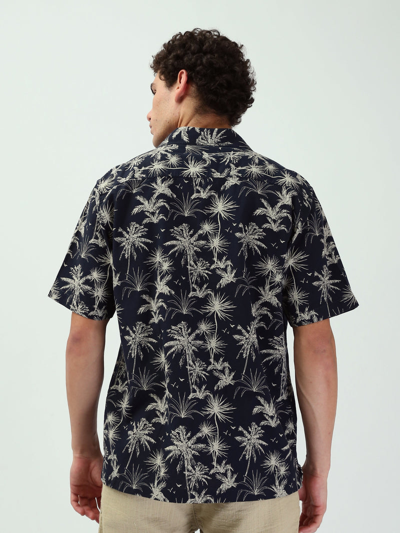 Chemise pour homme à manches courtes ornée de palmiers - SSH25SASC16133TM1
