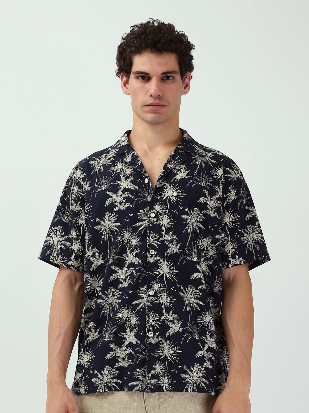 Chemise pour homme à manches courtes ornée de palmiers - SSH25SASC16133TM1
