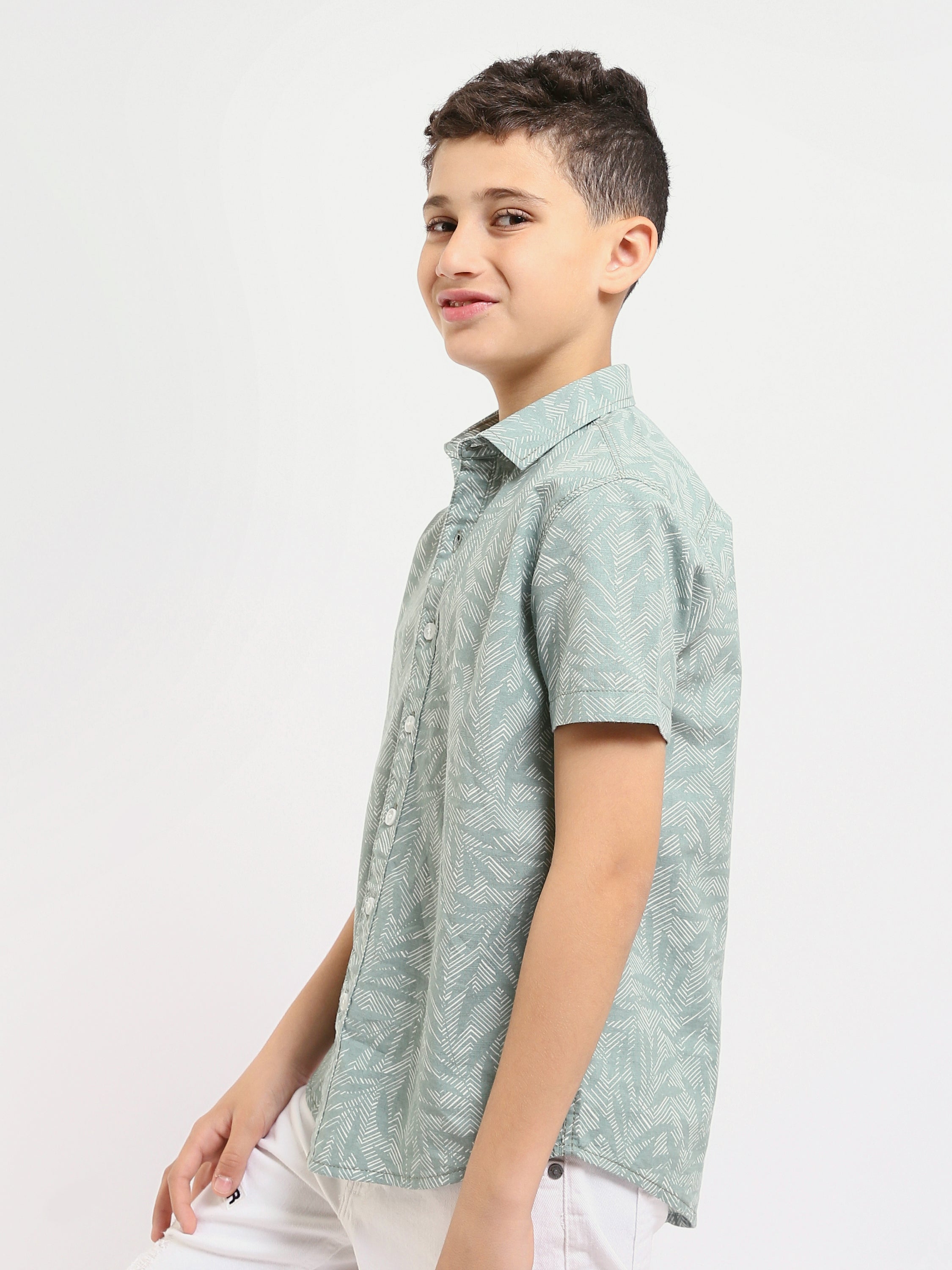 Chemise enfant manches courtes à motifs modernes - SSH25SASR16139TB1