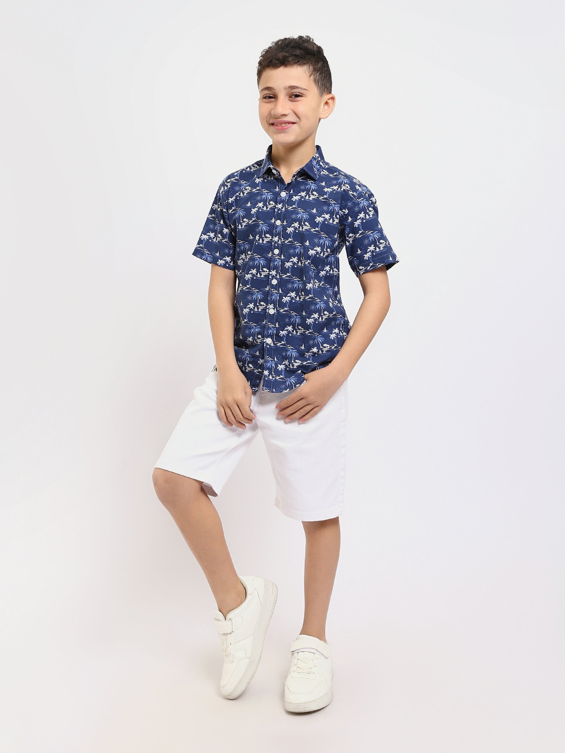 Chemise enfant garçon à manches courtes à motif tropical – SSH25SASR31157TB1