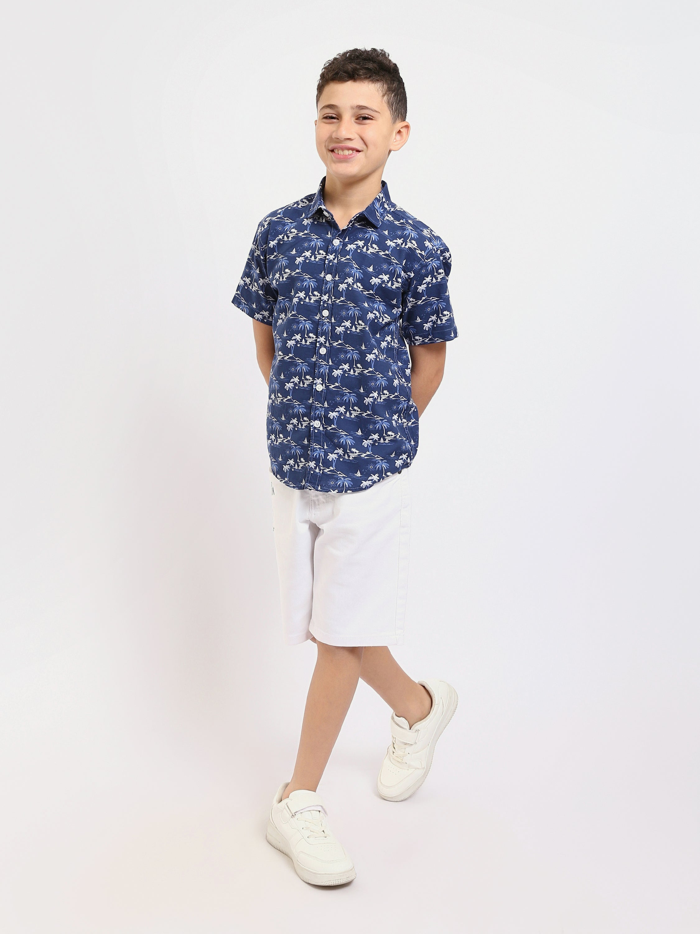 Chemise enfant garçon à manches courtes à motif tropical – SSH25SASR31157TB1