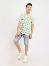 Chemise enfant oversize ornée de motifs tropicaux colorés – SSH25SAUC31122TB1