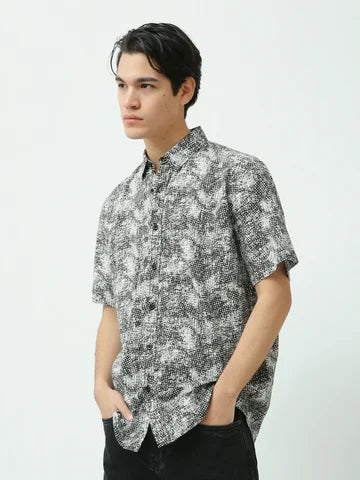 Chemise Homme à Motif Abstrait – Manches Courtes Style Casual - SSH25SAUR19501TM1