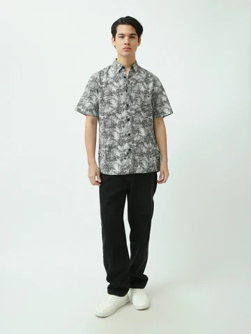 Chemise Homme à Motif Abstrait – Manches Courtes Style Casual - SSH25SAUR19501TM1
