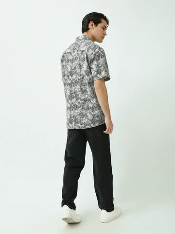Chemise Homme à Motif Abstrait – Manches Courtes Style Casual - SSH25SAUR19501TM1
