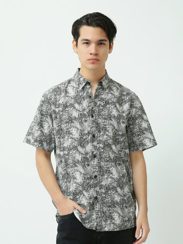 Chemise Homme à Motif Abstrait – Manches Courtes Style Casual - SSH25SAUR19501TM1