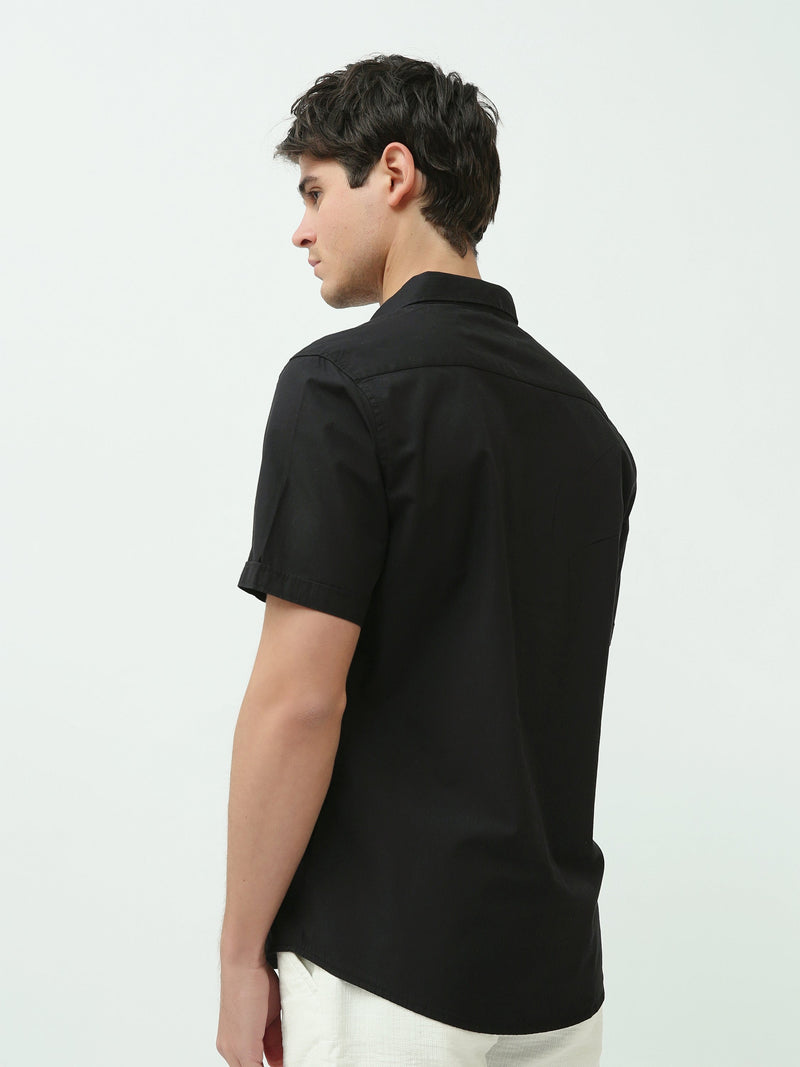 Chemise Homme Slim Fit – Couleurs Noir et Off-White – SSH25SECR16110TM1