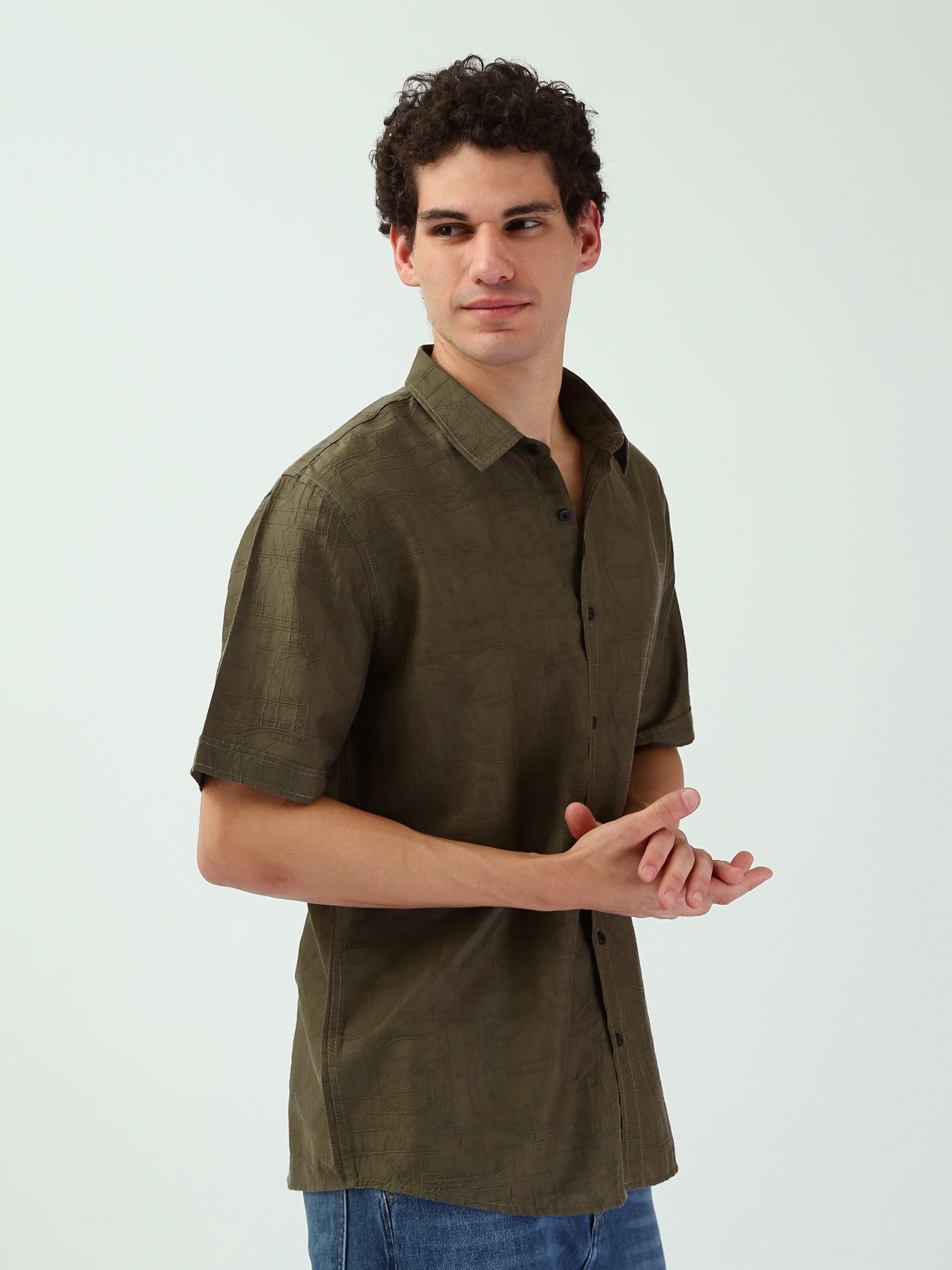 T-shirt pour hommes à manches courtes avec motifs modernes - SSH25SJCR16170TM1