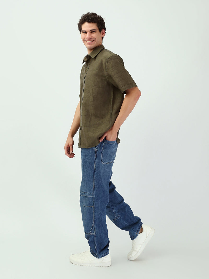 Chemise homme à manches courtes avec motifs modernes – SSH25SJCR16170TM1