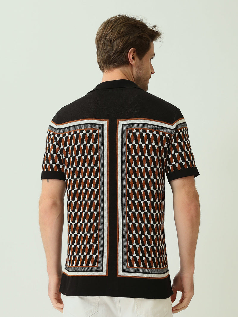 Chemise pour homme à manches courtes avec un design géométrique unique - SSH25SJXC21959TM1