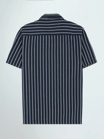Chemise Homme Rayée à Manches Courtes et Col Classique - SSH25SSCC16105TM1
