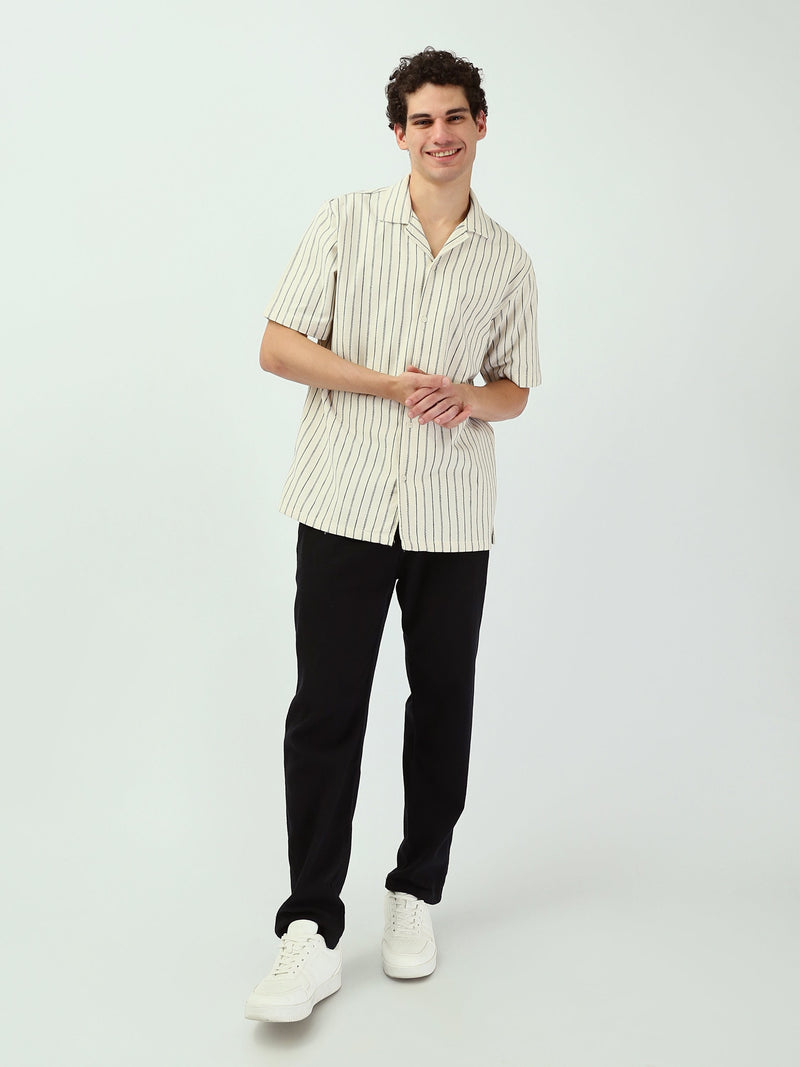 Chemise pour homme à manches courtes avec design rayé - SSH25SSCC16137TM1