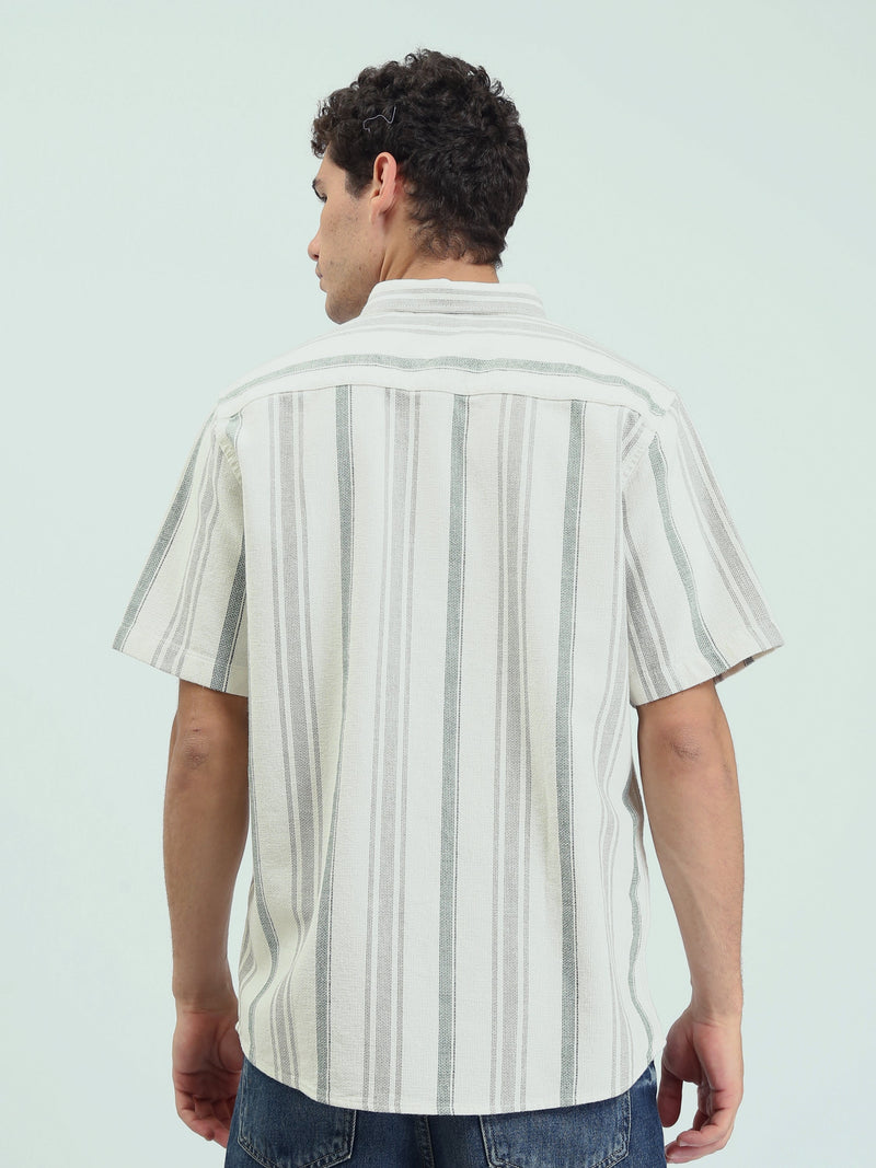 Chemise Homme à Rayures Manches Courtes - SSH25SSCR16158TM1