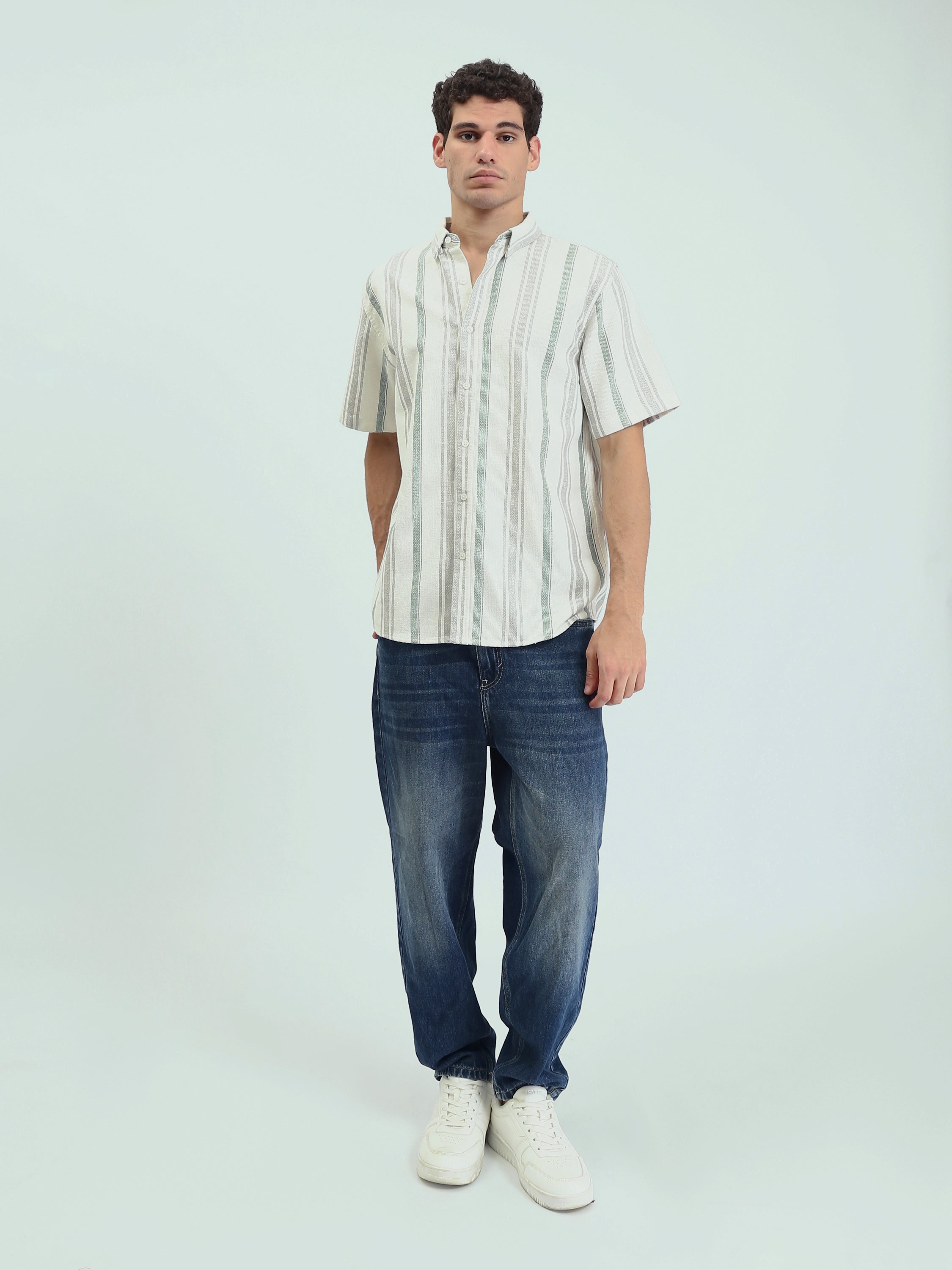 Chemise Homme à Rayures Manches Courtes - SSH25SSCR16158TM1