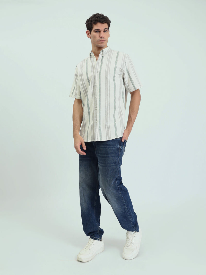 Chemise Homme à Rayures Manches Courtes - SSH25SSCR16158TM1