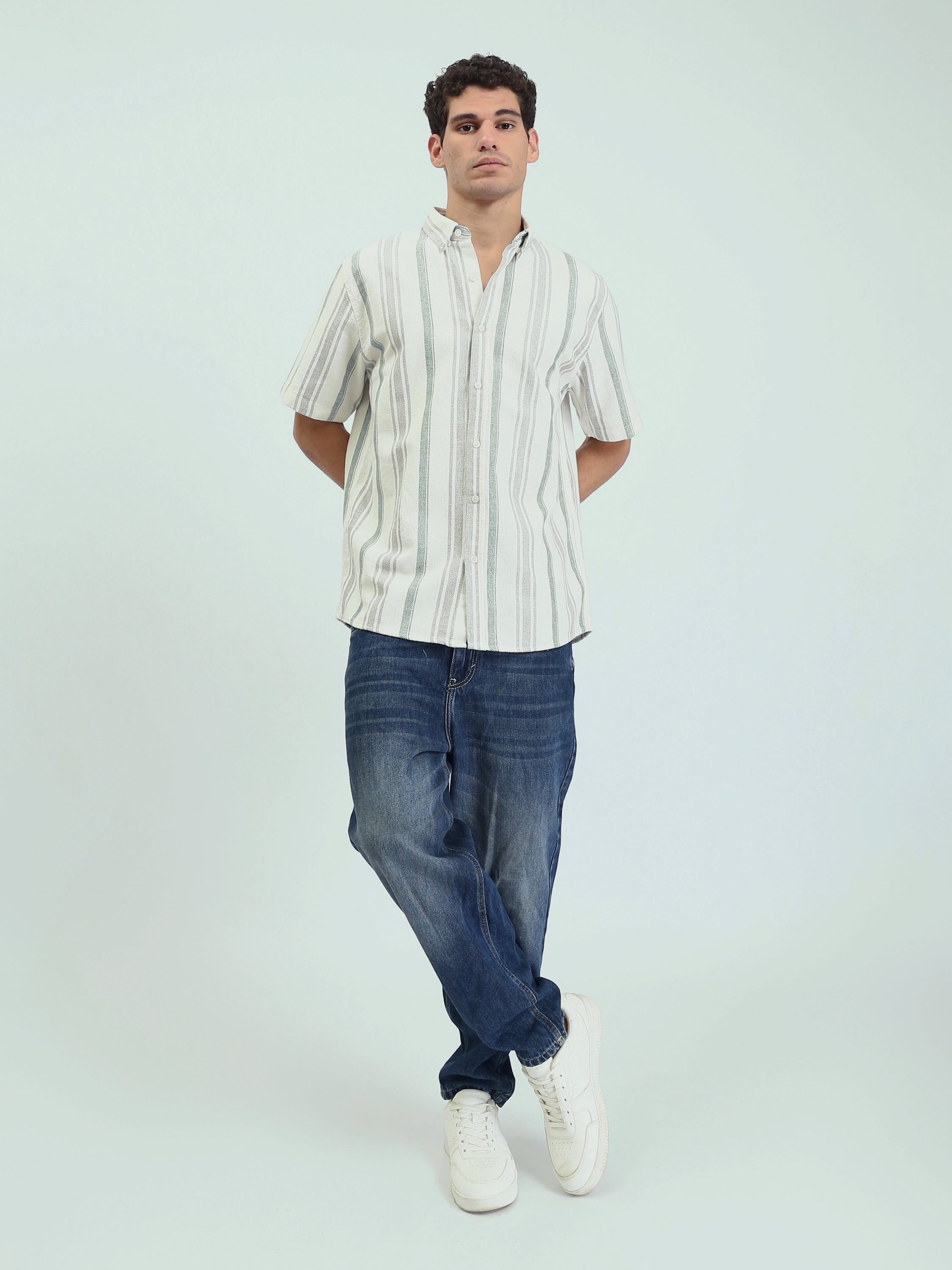 Chemise Homme à Rayures Manches Courtes - SSH25SSCR16158TM1