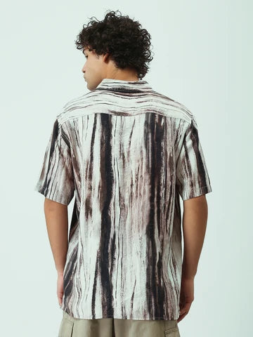 Chemise Homme Oversize Imprimée à Manches Courtes – Style Urbain - SSH25STIC16162TM1