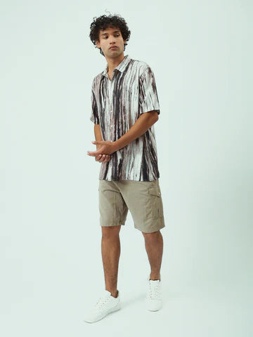 Chemise Homme Oversize Imprimée à Manches Courtes – Style Urbain - SSH25STIC16162TM1