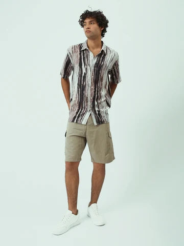 Chemise Homme Oversize Imprimée à Manches Courtes – Style Urbain - SSH25STIC16162TM1