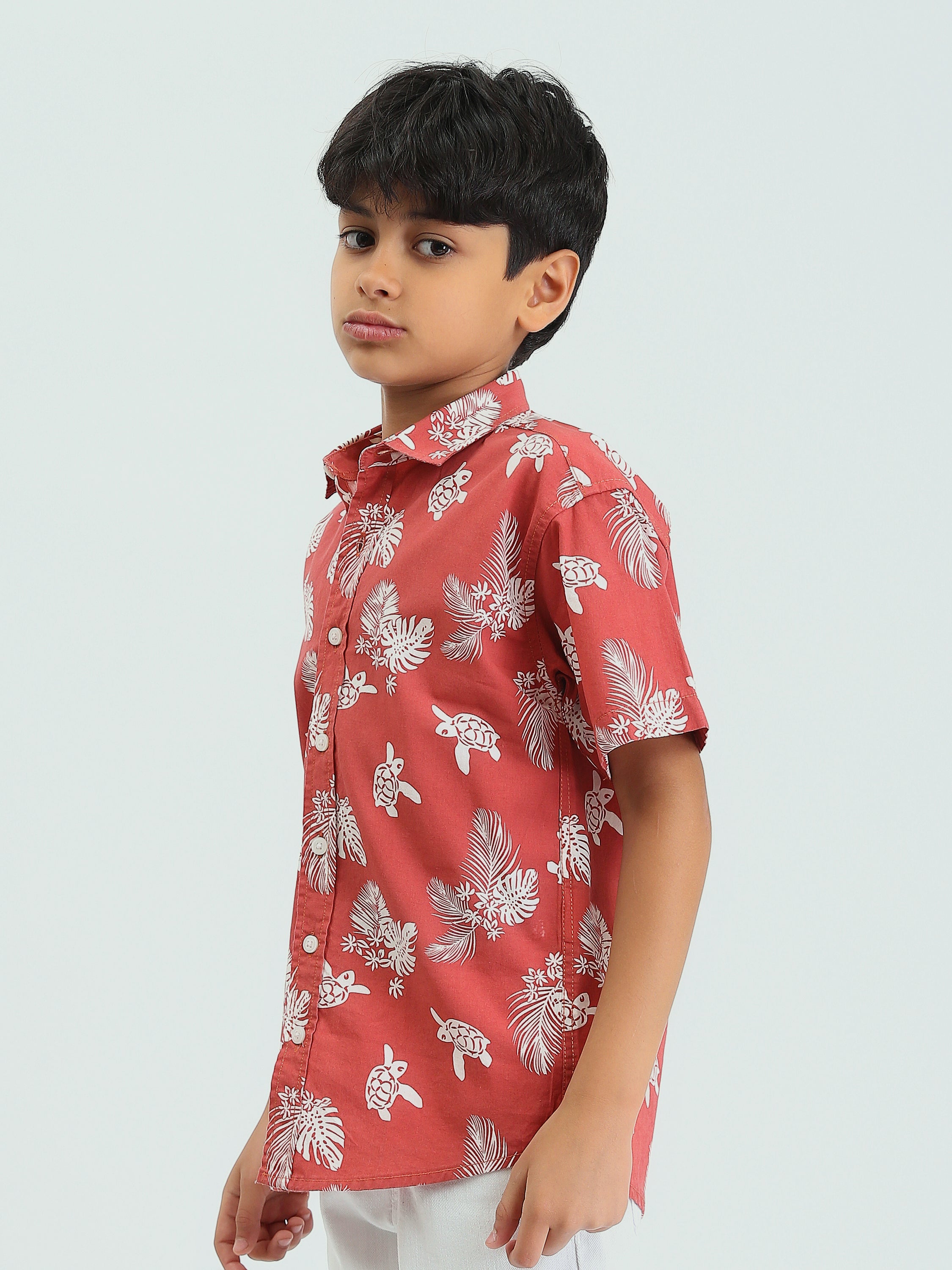 T-shirt pour enfants avec motifs tropicaux - SSH25SXER31150TB1