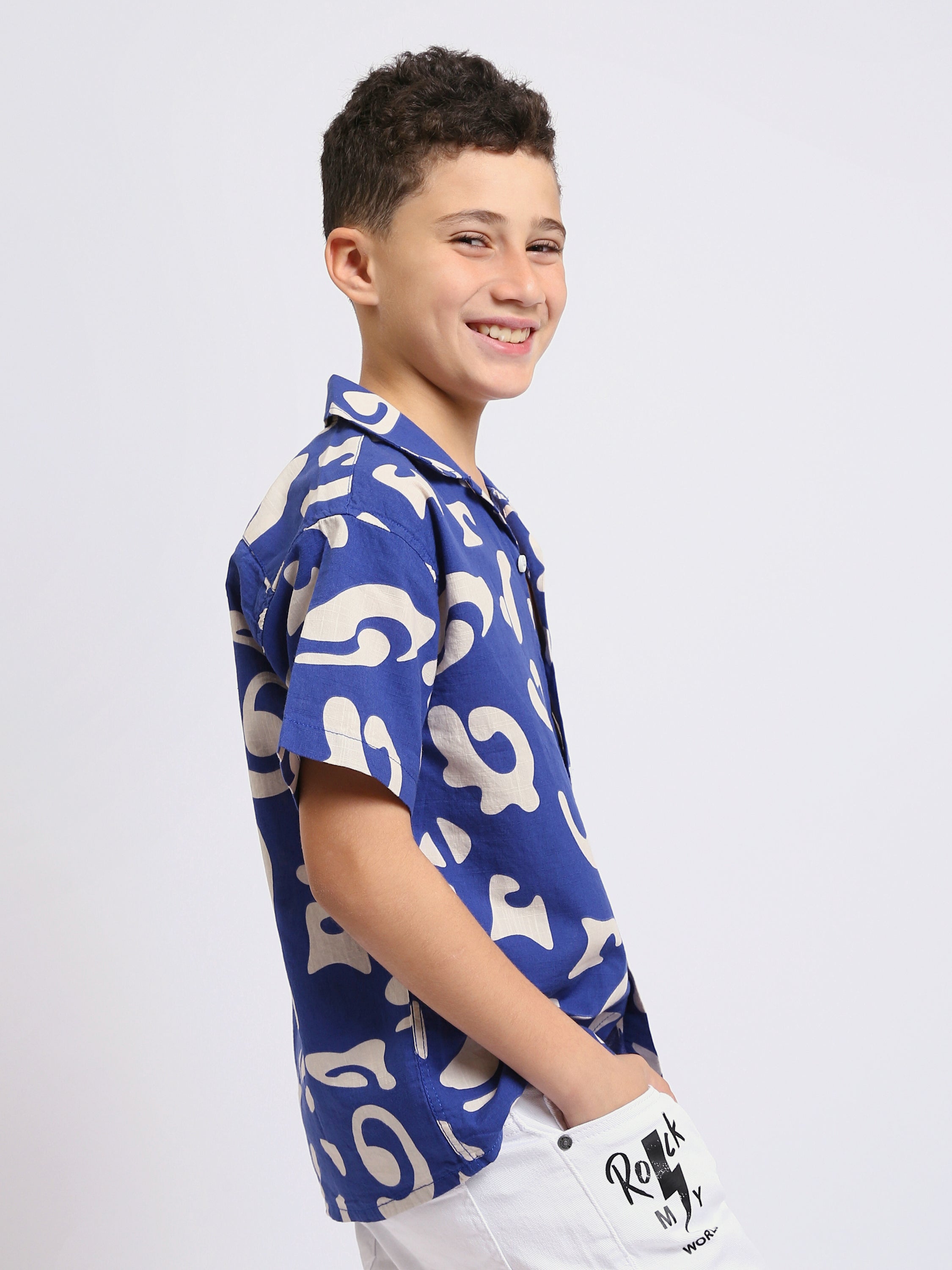 Chemise enfant garçon à manches courtes avec imprimé moderne – SSH25SXIR31146TB1